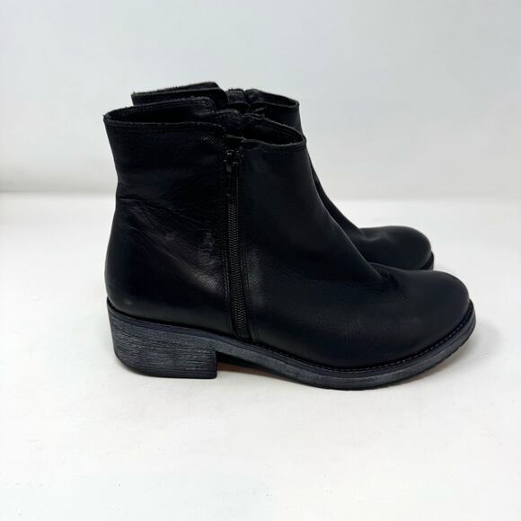 NAOT Black Leather Moto Boots Womens 39 8 Zip Up Biker Goth Grunge Y2K Gothic - Picture 4 of 11